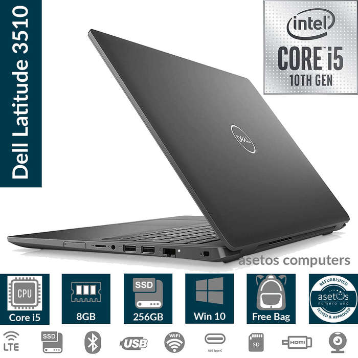 Dell Latitude 3510 10th Gen Core i5, 8GB RAM, 256GB SSD, 15.6" FHD Display, Win 10 Pro Notebook L...