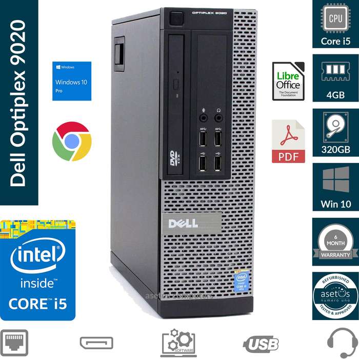 Dell Optiplex 9020 SFF Desktop PC: Core i5, 4GB MEM, 320GB HDD, Win 10 Pro (Used)