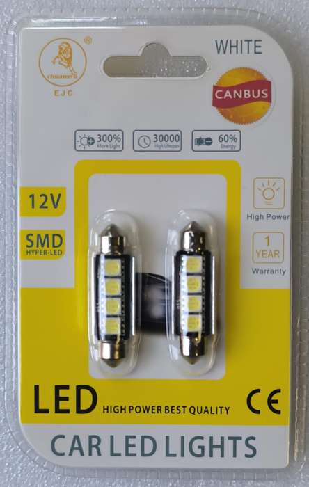 EJC 41mm Super Bright Canbus Car Dome Festoon LED Bulb Kit  - Cool White (10004969)