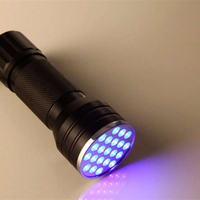 21 LEDs uv395 Portable Aluminum UV Ultra Violet Flashlight for Forensic Investigations and Counte...