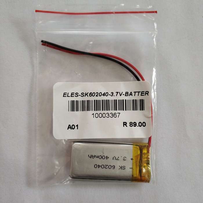 3.7V 400mAh Re-chargeable Li-ion Battery