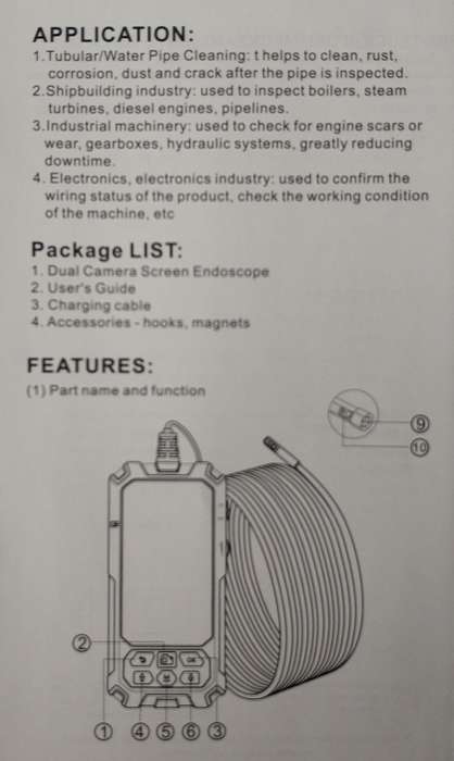 Andowl Q-NK69 2K HD Handheld Waterproof Endoscope - Waterproof Inspection Camera with 2K HD Camer...