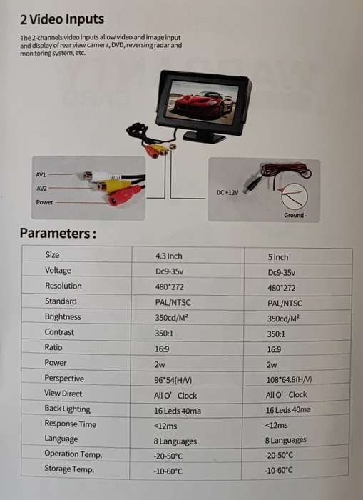Andowl Q-CA901 5 Inch HD Color AV TFT-LCD Monitor