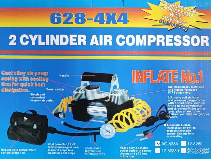 628 4X4 12VDC 100PSI 75Lit/Min Air Compressor - Fast and Efficient Inflation