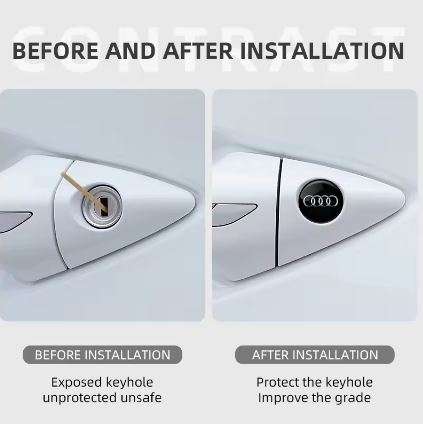 1PCS Car Door Lock Keyhole Protection Gel Stickers for Audi Vehicles