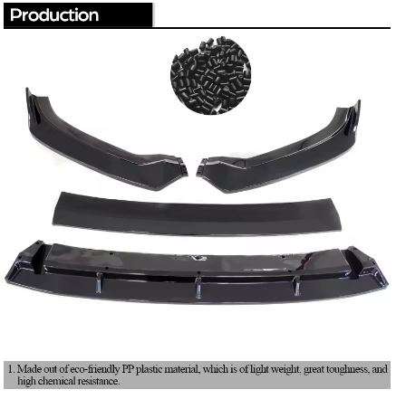 3Pc Carbon Fiber Printing Front Bumper Lip Spoiler for Audi A3/S3 8V Facelifted 2016 - 2019 (1000...