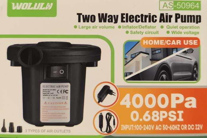 WOLULU AS-50964 Two-Way Electric Air Pump