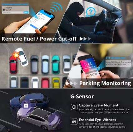 JIMIMAX 4G Wifi Live Video and GPS Tracking Dash Camera