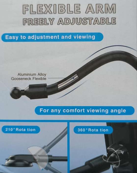Premium Car Mobile Phone Holder - Full Curved with Flexible Arm (10007742)