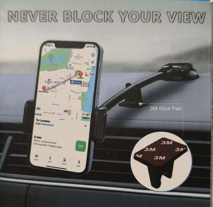 Premium Car Mobile Phone Holder - Full Curved with Flexible Arm (10007742)