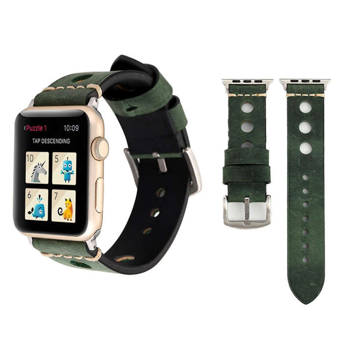 For Apple Watch Series 10 42mm / 9&8&7 41mm / SE 3&SE 2&6&SE&5&4 40mm / 3&2&1 38mm Retro Hole Gen...
