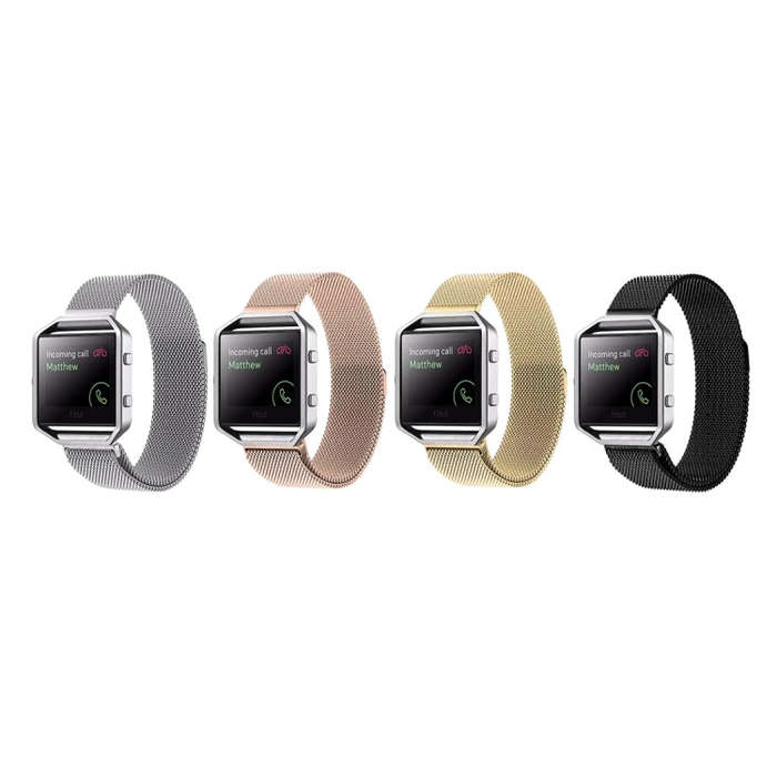 For Fitbit Blaze Watch Loop Magnetic Closure Clasp Stainless Steel Watchband(Silver)