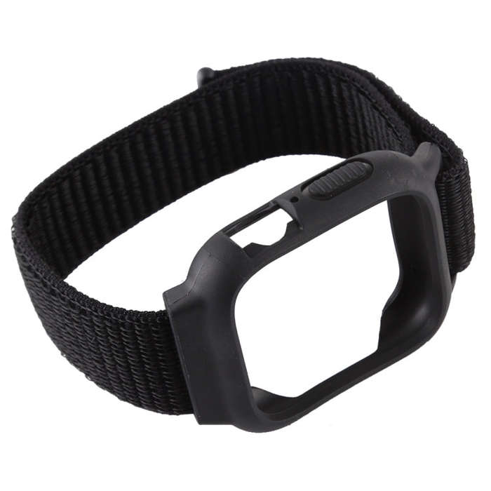For Apple Watch Series 7 45mm / 6 & SE & 5 & 4 44mm / 3 & 2 & 1 42mm Nylon Watch Band with Hook a...