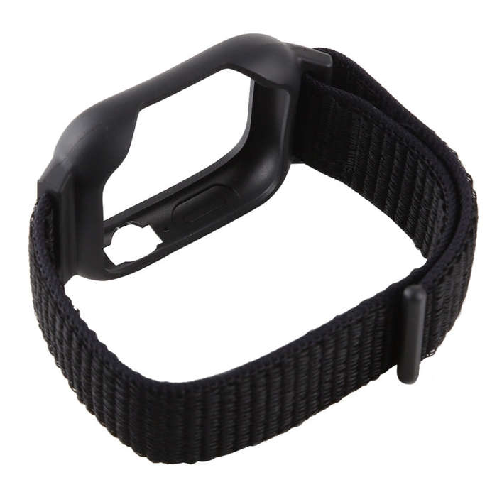 For Apple Watch Series 7 45mm / 6 & SE & 5 & 4 44mm / 3 & 2 & 1 42mm Nylon Watch Band with Hook a...