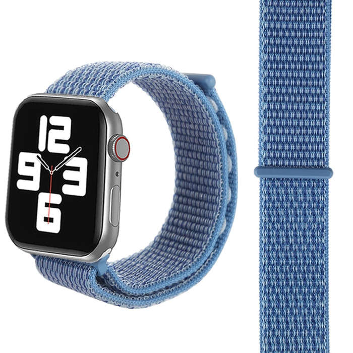 For Apple Watch 46mm / 49mm / 45mm / 44mm Simple Fashion Nylon Watch Band with Magic Stick(Peacoc...