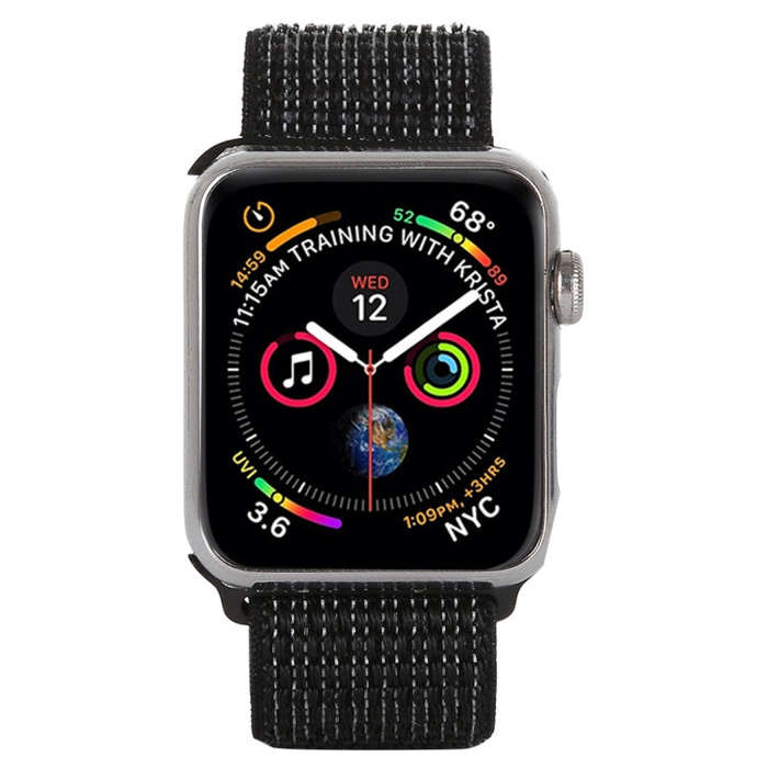 For Apple Watch 42mm / 41mm / 40mm / 38mm Simple Fashion Nylon Watch Band with Magic Stick(Nightf...