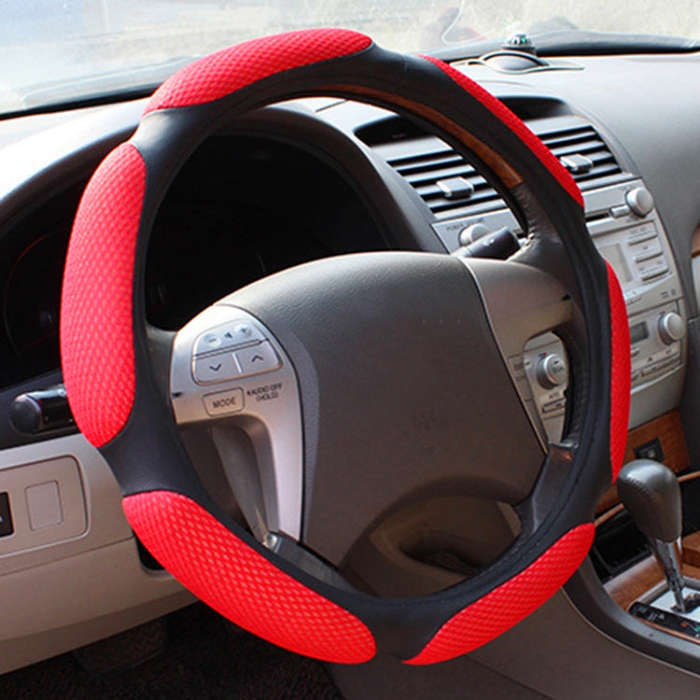 Sandwich Steering Wheel Cover (Colour: Red and white glue, Adaptation Steering wheel diameter: 38cm)