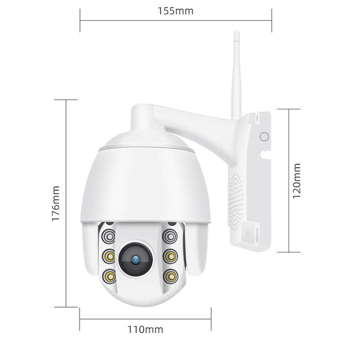 QX2 1080P HD 360 Degrees Panoramic WiFi Day and Night Full-color IP66 Waterproof Smart Camera, Su...