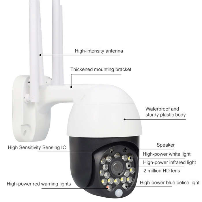 QX27 1080P WiFi High-definition Surveillance Camera Outdoor Dome Camera, Support Night Vision & T...
