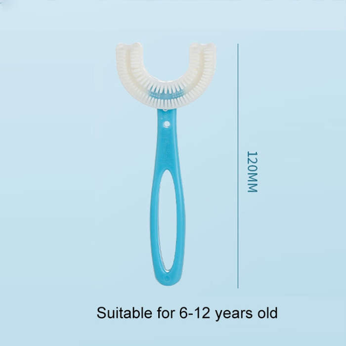 10 PCS U-shaped Children Baby Hand-held Soft Toothbrush Brushing Artifact for 6-12 Years Old, Sty...