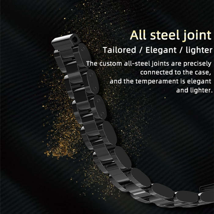 Mijobs Stainless Steel Metal Watch Band for Xiaomi Mi Band 3 & 4 & 5 & 6(Black)