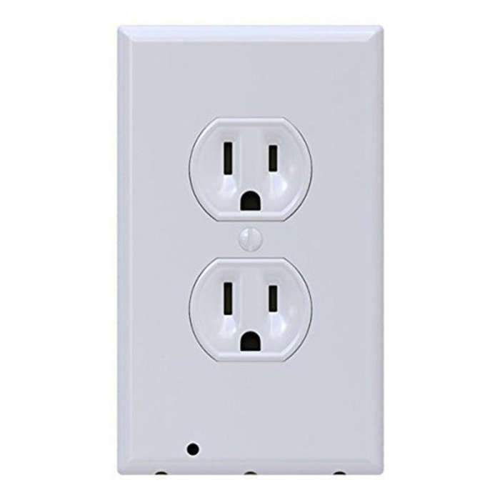 0.5W 110V Night Angel Square Plug Socket Sensor Night Light, White Light Mini Human Body Motion I...