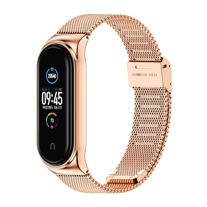 Mijobs Milan CS Screwless Buckle Metal Watch Band Case for Xiaomi Mi Band 3 & 4 & 5 & 6, Host not...