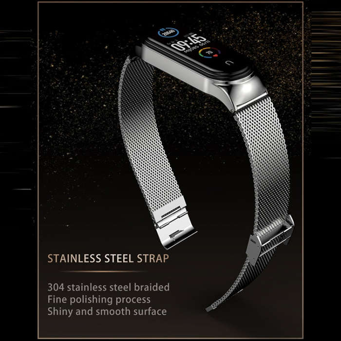 Mijobs Milan CS Screwless Buckle Metal Watch Band Case for Xiaomi Mi Band 3 & 4 & 5 & 6, Host not...