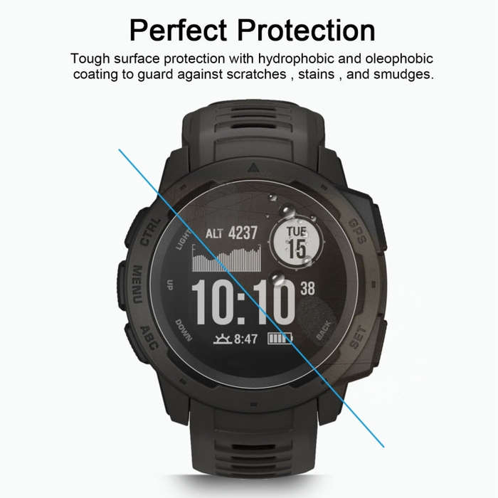 ENKAY Hat-Prince 0.2mm 9H 2.15D Curved Edge Tempered Glass Film for Garmin Instinct Intelligent S...