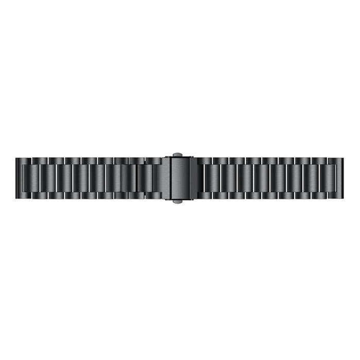 3-Beads Slingshot Buckle Solid Stainless Steel Watch Band for Galaxy Watch Active 20mm(Black)