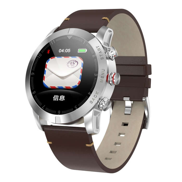DTNO.1 S10 1.3 inches TFT Color Screen Smart Bracelet IP68 Waterproof, Leather Watchband, Support...