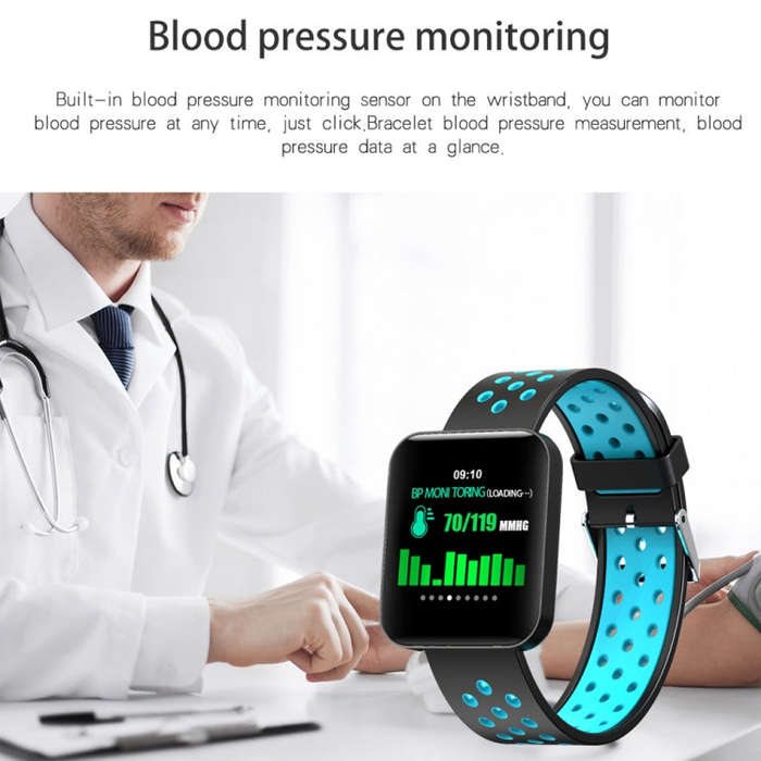 S88 1.54 inches TFT Color Screen Smart Bracelet IP67 Waterproof, Silicone Watchband, Support Call...