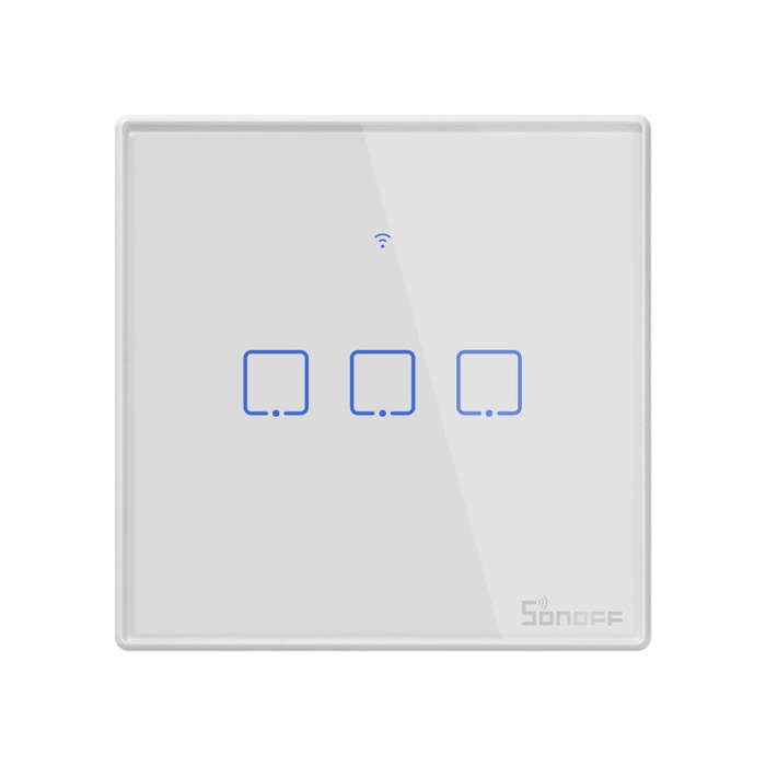 Sonoff T2 Touch 86mm Tempered Glass Panel Wall Switch Smart Home Light Touch Switch, Compatible w...
