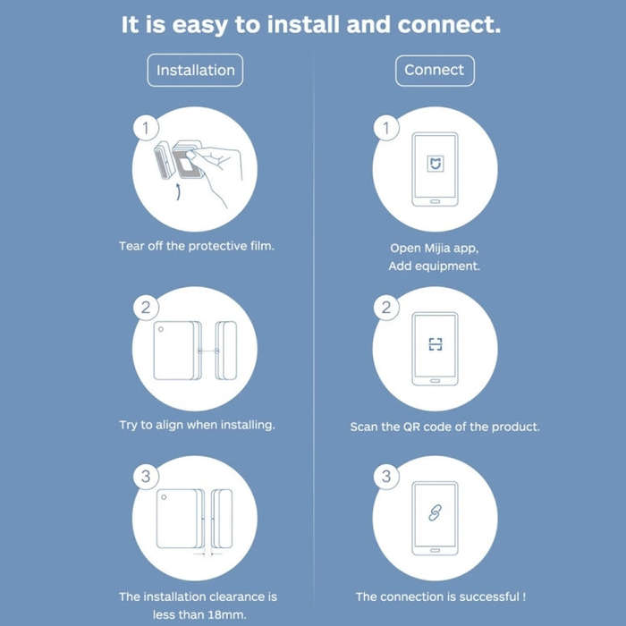 Original Xiaomi Intelligent Mini Door Window Sensor for Xiaomi Smart Home Suite Devices, with the...