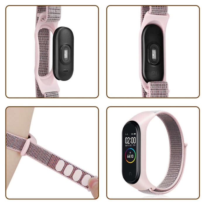 Smart Watch Nylon Woven Watch Band for Xiaomi Mi Band 3 / 4(Red)