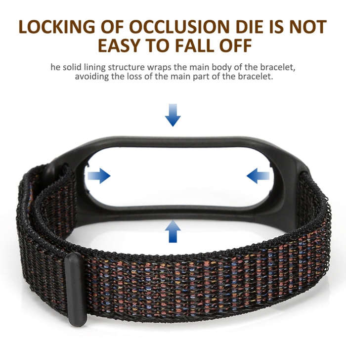 Smart Watch Nylon Woven Watch Band for Xiaomi Mi Band 3 / 4(Red)