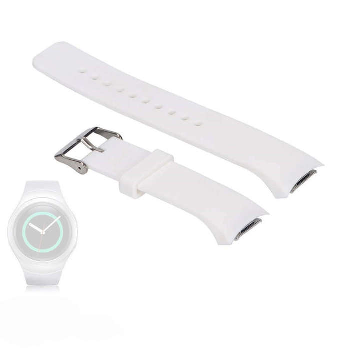 Solid Color Watch Band for Galaxy Gear S2 R720(White)