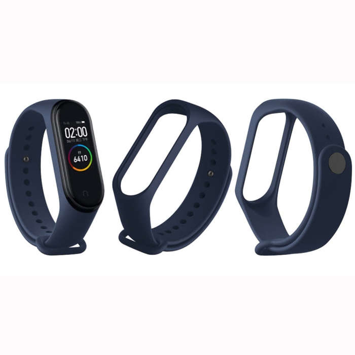 Pure Color Soft TPU  Watch Bands for Xiaomi Mi Band 4, Host Not Included(Blue)