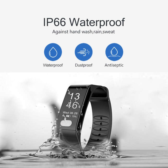 TLW T6 Fitness Tracker 0.96 inch OLED Display Wristband Smart Bracelet, Support Sports Mode / ECG...