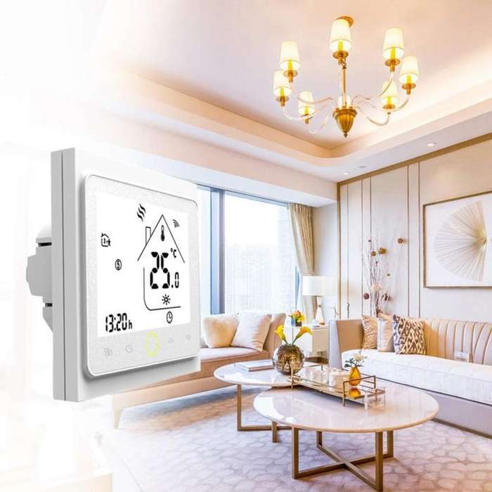 BHT-002GALW 3A Load Water Heating Type LCD Digital Heating Room Thermostat with Time Display, WiF...