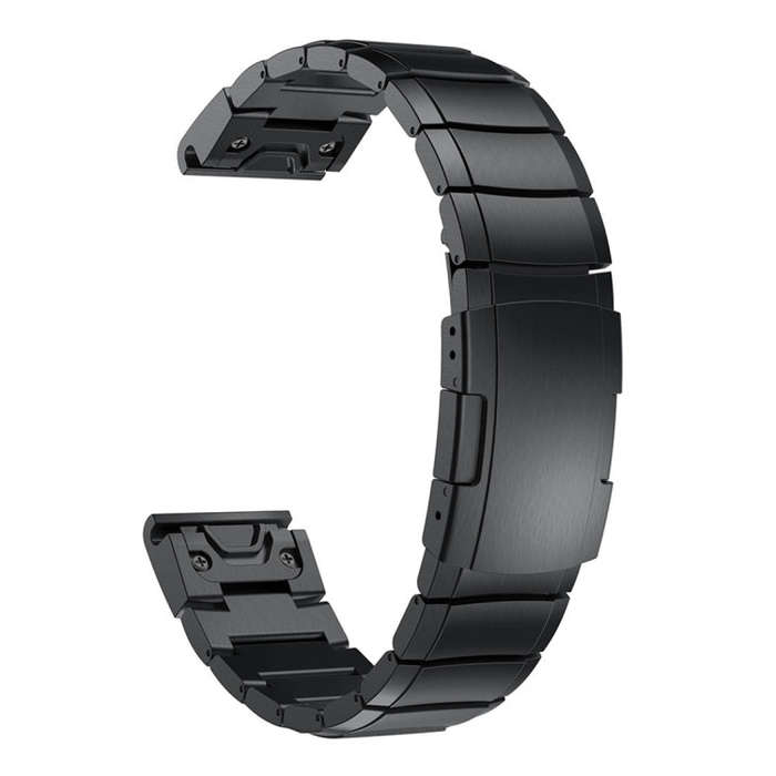 Quick Dismantling Steel Watch Band for Garmin Fenix 5X 26mm(Black)
