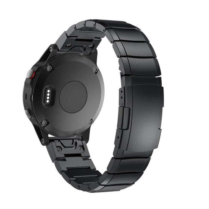 Quick Dismantling Steel Watch Band for Garmin Fenix 5X 26mm(Black)