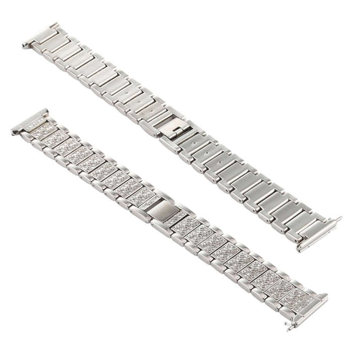 For Fitbit Versa Diamond-studded Stainless Steel  Watch Band(Silver)