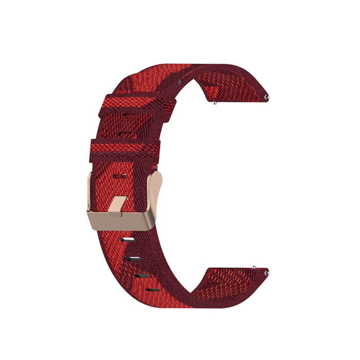 18mm Stripe Weave Nylon Wrist Strap Watch Band for Fossil Female Sport / Charter HR / Gen 4 Q Ven...