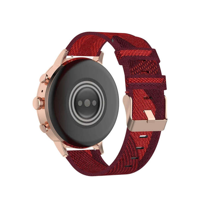 18mm Stripe Weave Nylon Wrist Strap Watch Band for Fossil Female Sport / Charter HR / Gen 4 Q Ven...