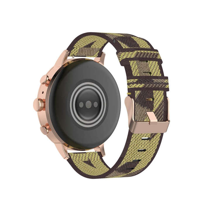 18mm Stripe Weave Nylon Wrist Strap Watch Band for Fossil Female Sport / Charter HR / Gen 4 Q Ven...