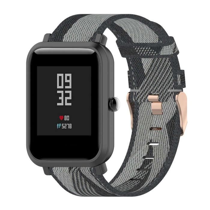 20mm Stripe Weave Nylon Wrist Strap Watch Band for Huami Amazfit GTR 42mm / GTS / BIP / BIP Lite(...
