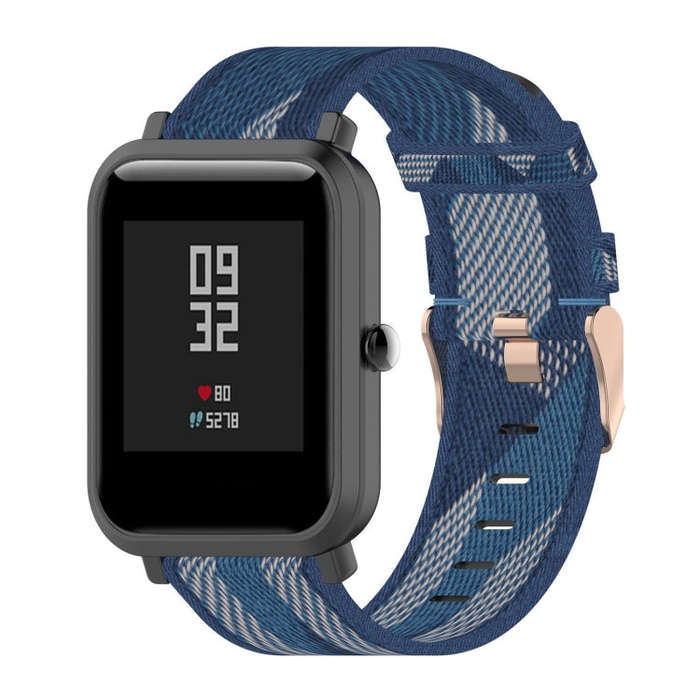 20mm Stripe Weave Nylon Wrist Strap Watch Band for Huami Amazfit GTR 42mm / GTS / BIP / BIP Lite(...