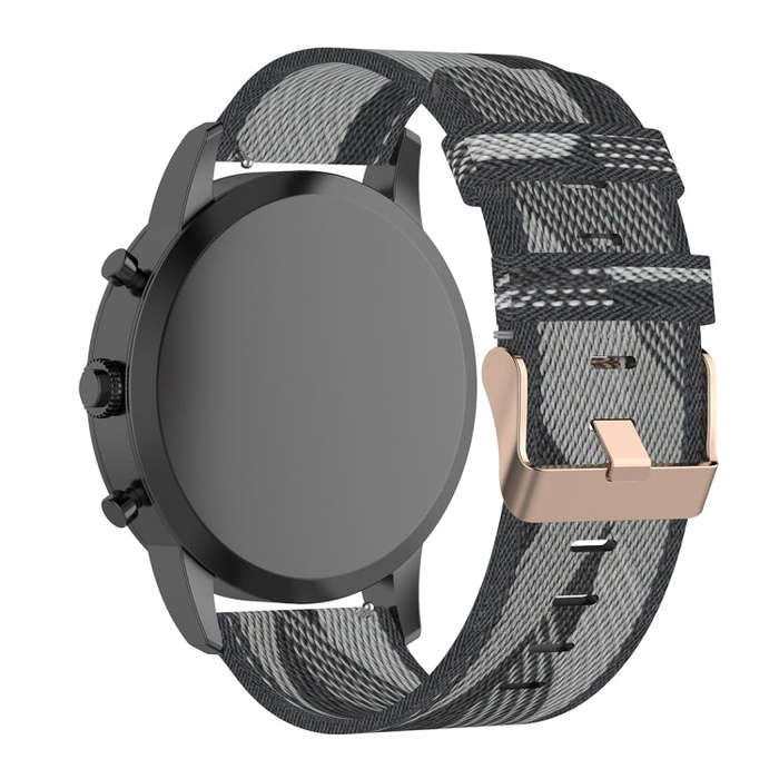 22mm Stripe Weave Nylon Wrist Strap Watch Band for Fossil Hybrid Smartwatch HR, Male Gen 4 Explor...