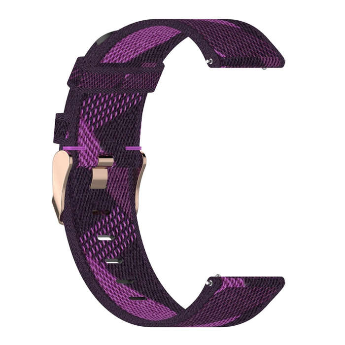 22mm Stripe Weave Nylon Wrist Strap Watch Band for Fossil Hybrid Smartwatch HR, Male Gen 4 Explor...